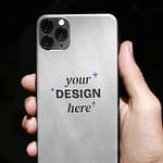 Customizable phone case with "Your Design Here" text, available for all phone models.